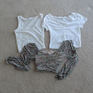 Set Of 3 Summer Crop Tops